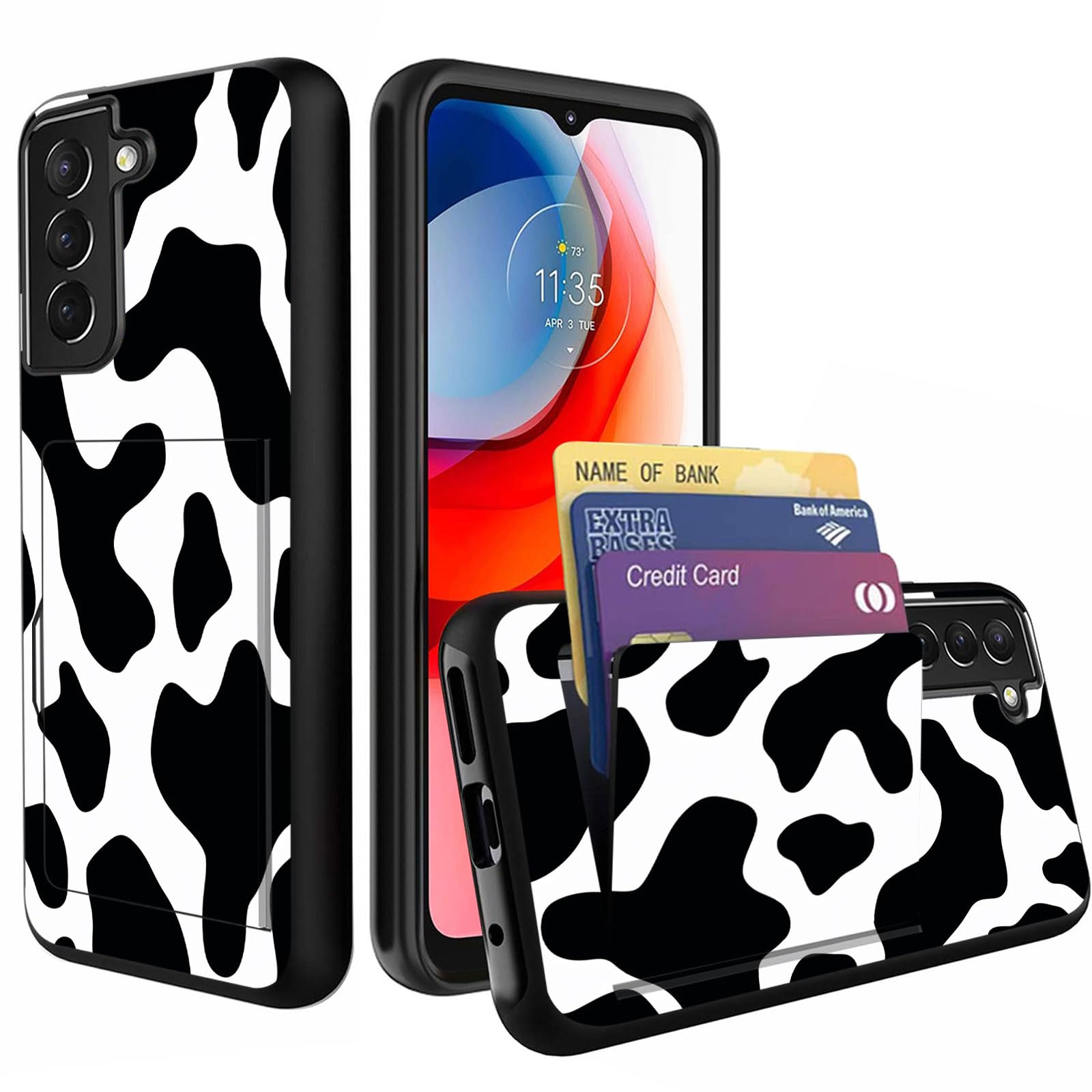 Wiaekosef Compatible With Galaxy S23 Plus 5G Case,Wallet Case Credit Card Holder Dual Layer Hybrid Shockproof Pc + Tpu Case Cove